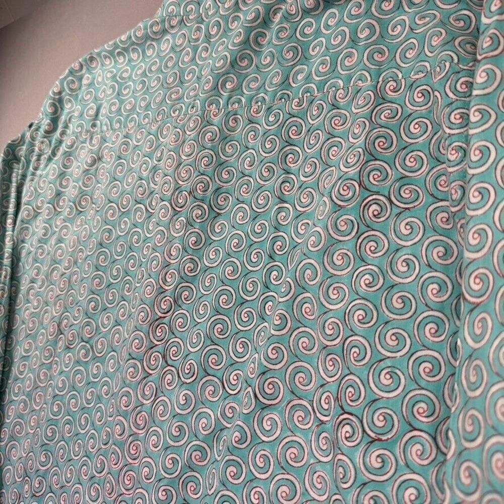Carolina Martinez De Las Rivas Shirt Womens 3X Geometric Flip Cuff Blue Swirls‎ - Picture 11 of 11